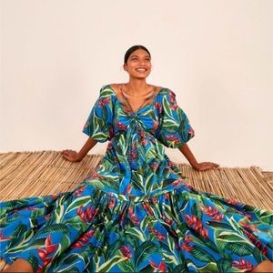 NWT Farm Rio Dream Garden Midi Dress Multi Large